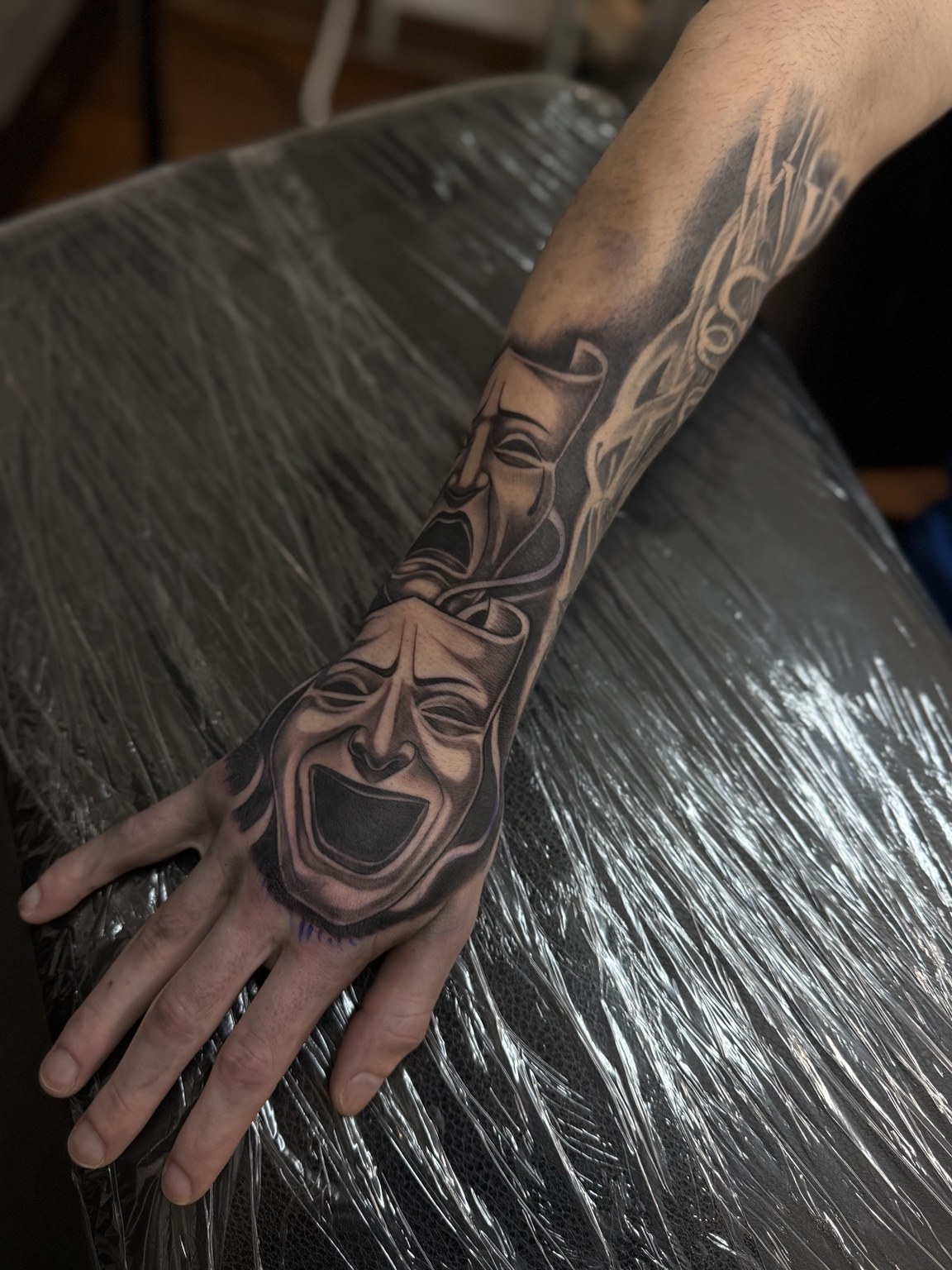 Theater Mask Hand